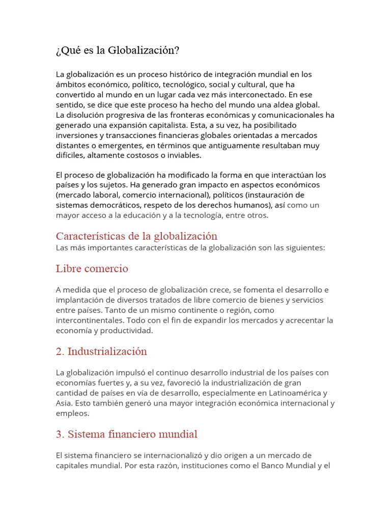Impacto de la Globalización en Honduras | PDF | Tecnología de ...