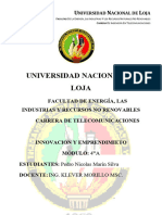 Universidad Nacional de Loja: Facultad de Energía, Las Industrias Y Recursos No Renovables Carrera de Telecomunicaciones