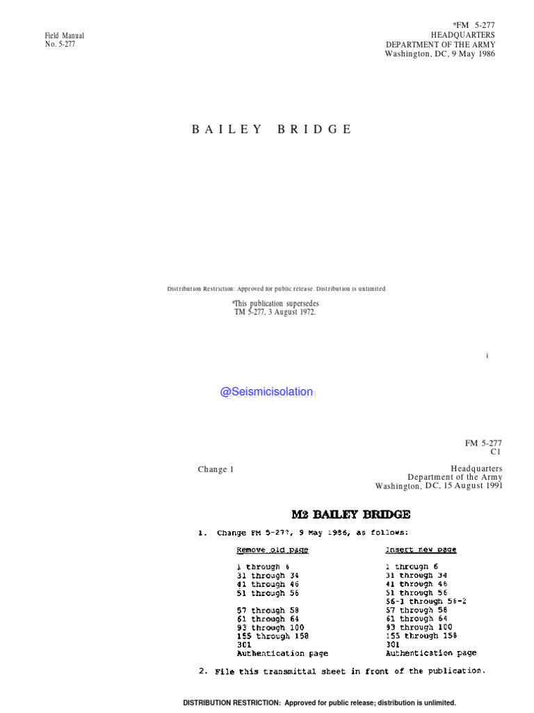 Bailey Bridge Construction Manual | PDF | Truss | Bridge