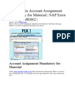 How To Fix Account Assignment Mandatory For Material