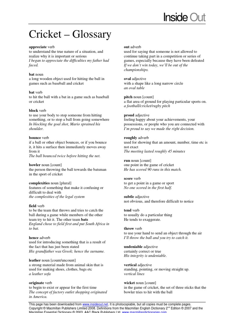 IO356G Cricket PDF Cricket Verb