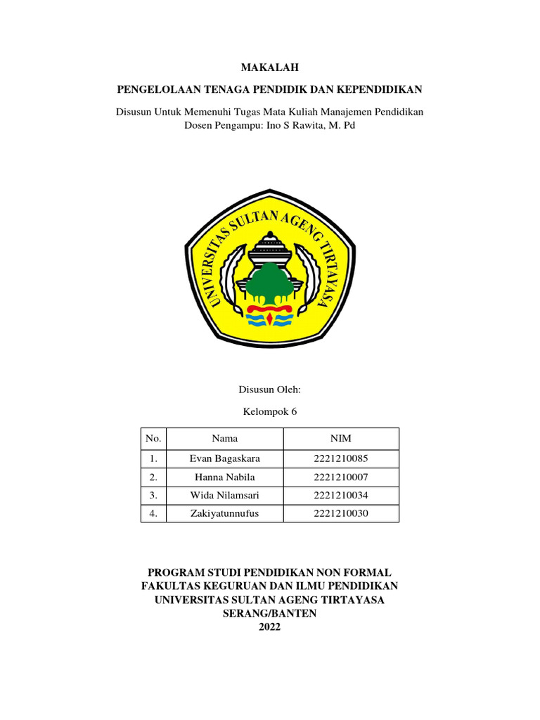 Pengelolaan Tenaga Pendidik dan Kependidikan | PDF