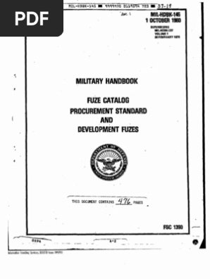 MIL HDBK 145, Fuze Catalog | PDF | Fuze | Ammunition