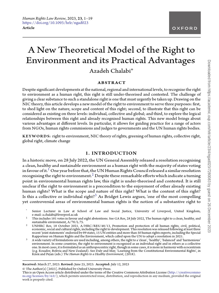 New Model for Environmental Rights | PDF | Human Rights | Environmental ...