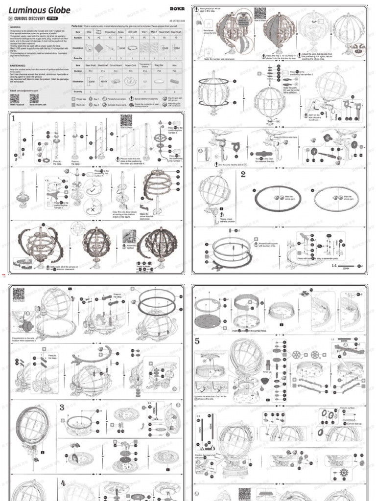 ROKR ST003 Luminous Globe Manual PDF
