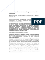 Vacunas Genéticas en Animales y Suministro de Alimentos