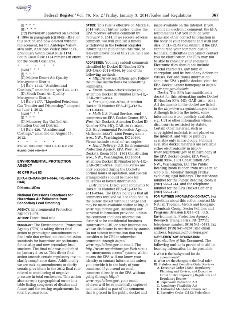 National emissions standards for hazardous air pollution from secondary