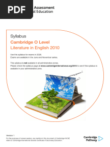 Literature 2026-Syllabus