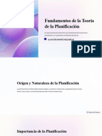 Fundamentos de La Teoria de La Planificacion