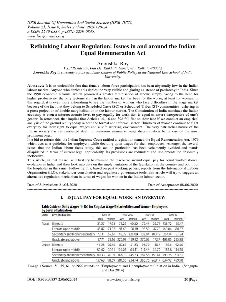Rethinking India's Equal Remuneration Act | PDF | Gender Pay Gap ...