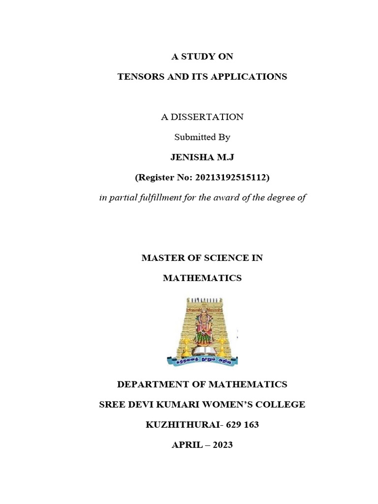 Tensor Applications in Mathematics | PDF | Technology & Engineering