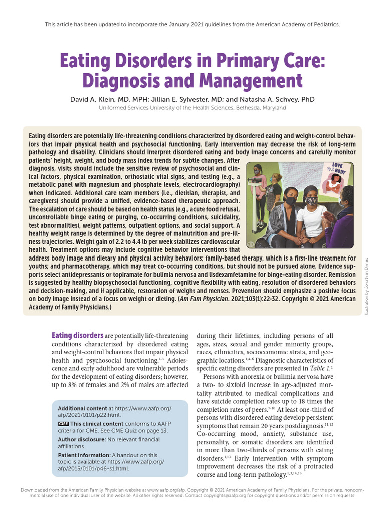 Eating Disorders in Primary Care | PDF | Eating Disorder | Binge Eating ...