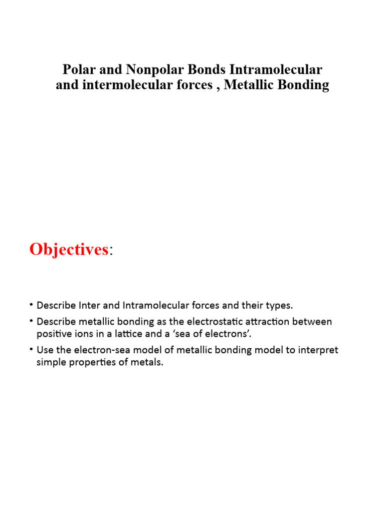 Intramolecular & Intermolecular Forces | PDF | Intermolecular Force ...