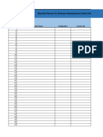 Monthly Business Development Planner