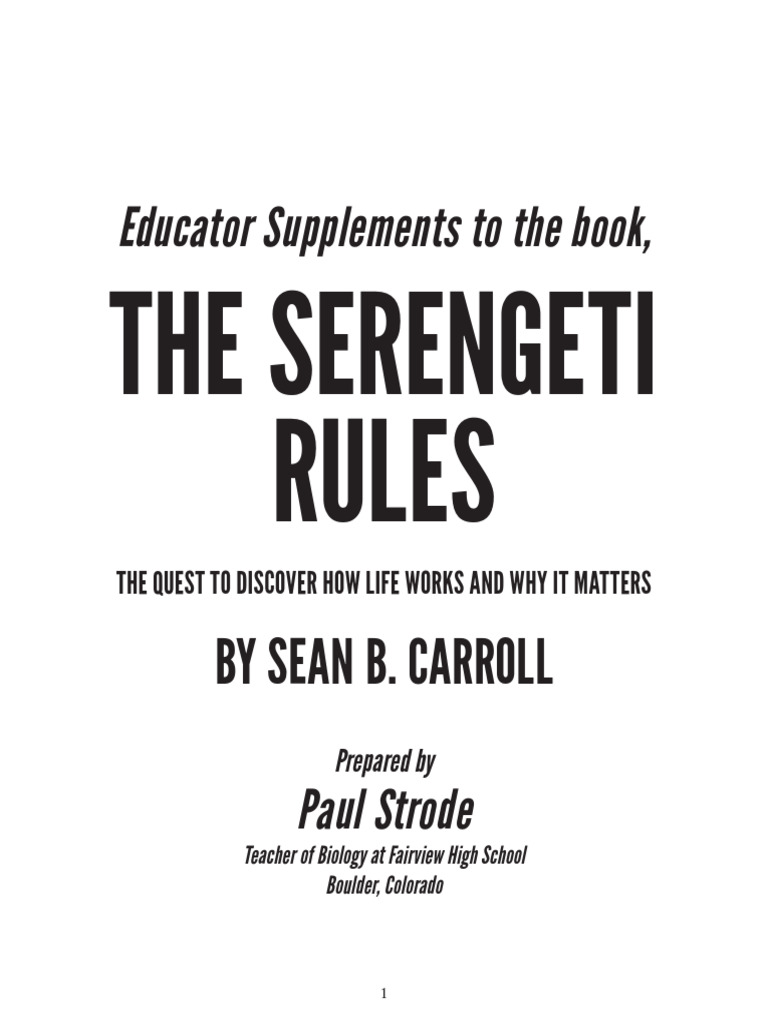 Serengeti Rules Course Material PDF