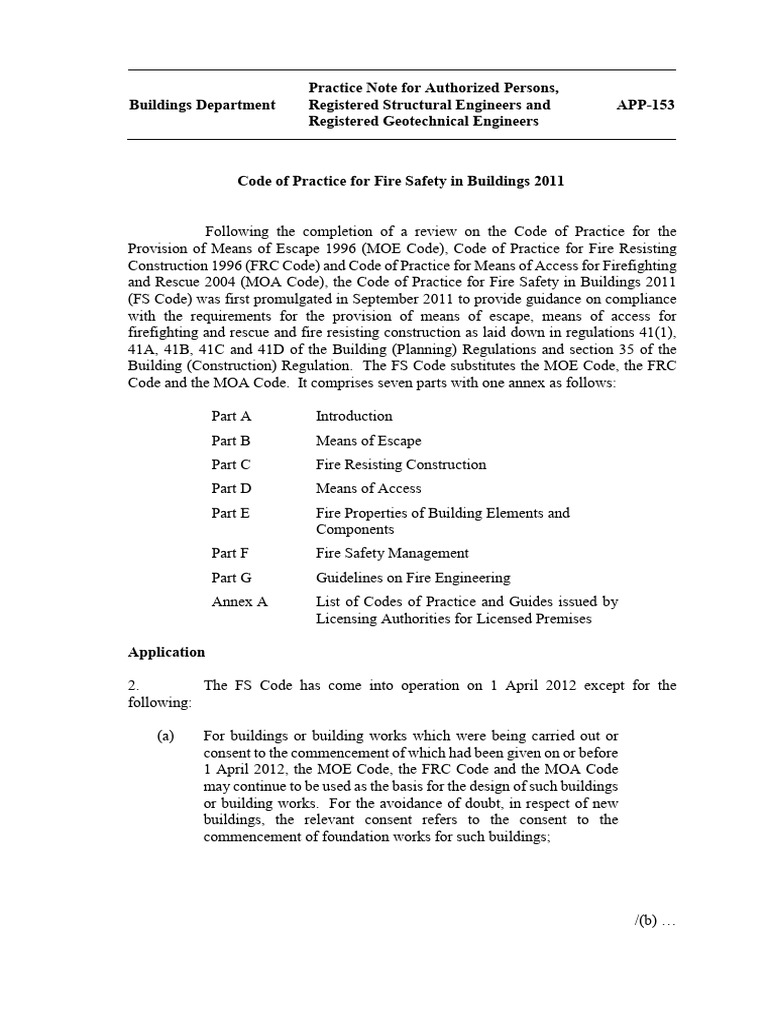 Fire Safety Code Practice Note 2011 | PDF | Fires | Certification