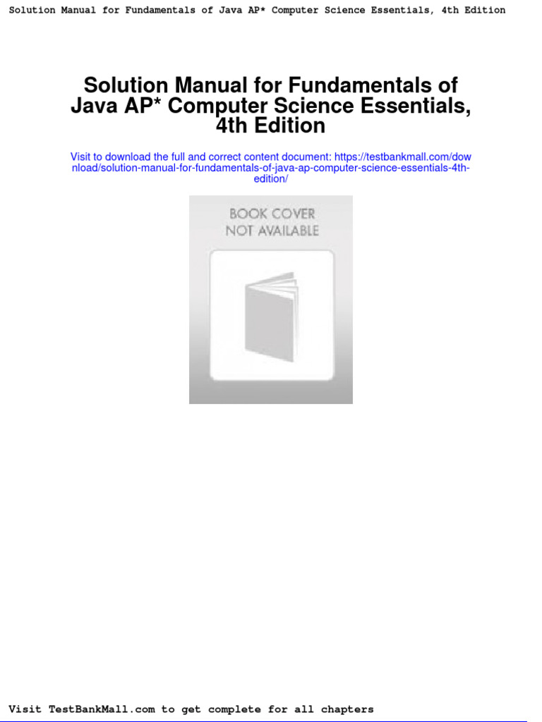 Solution Manual For Fundamentals of Java AP Computer Science Essentials ...