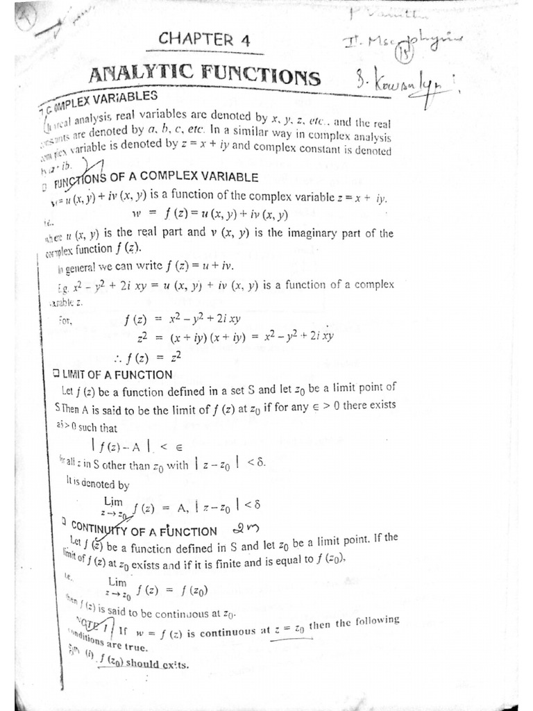 Example Of Analytic Function