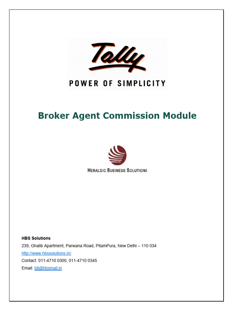 Tally Broker Agent Commission Module | PDF | Point Of Sale | Enterprise ...