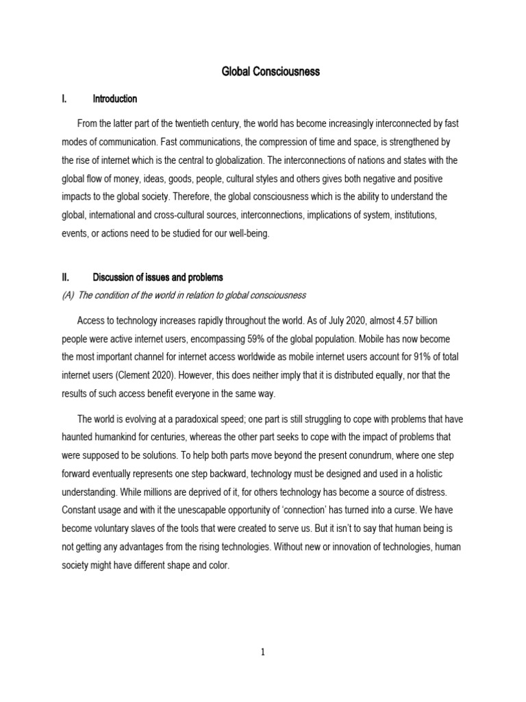 Global Consciousness | PDF | Politics