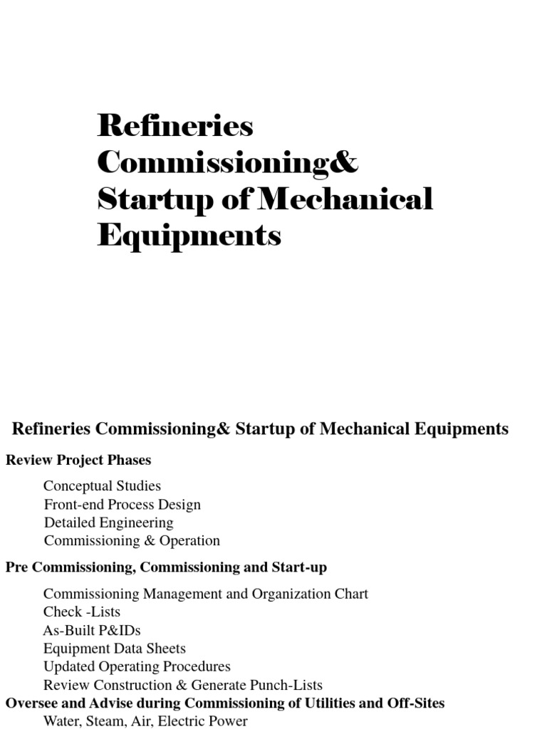 1-Commissioning Startup of Mechanical Equipments | PDF