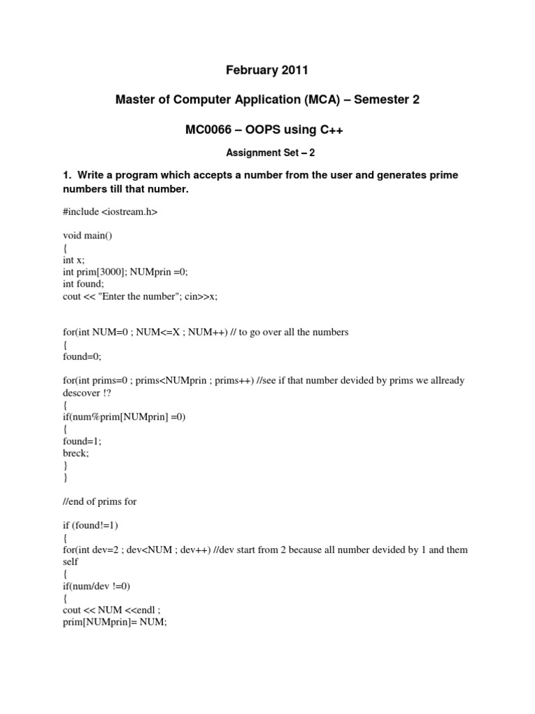 February 2011 master of computer application mca semester 2 mc0066