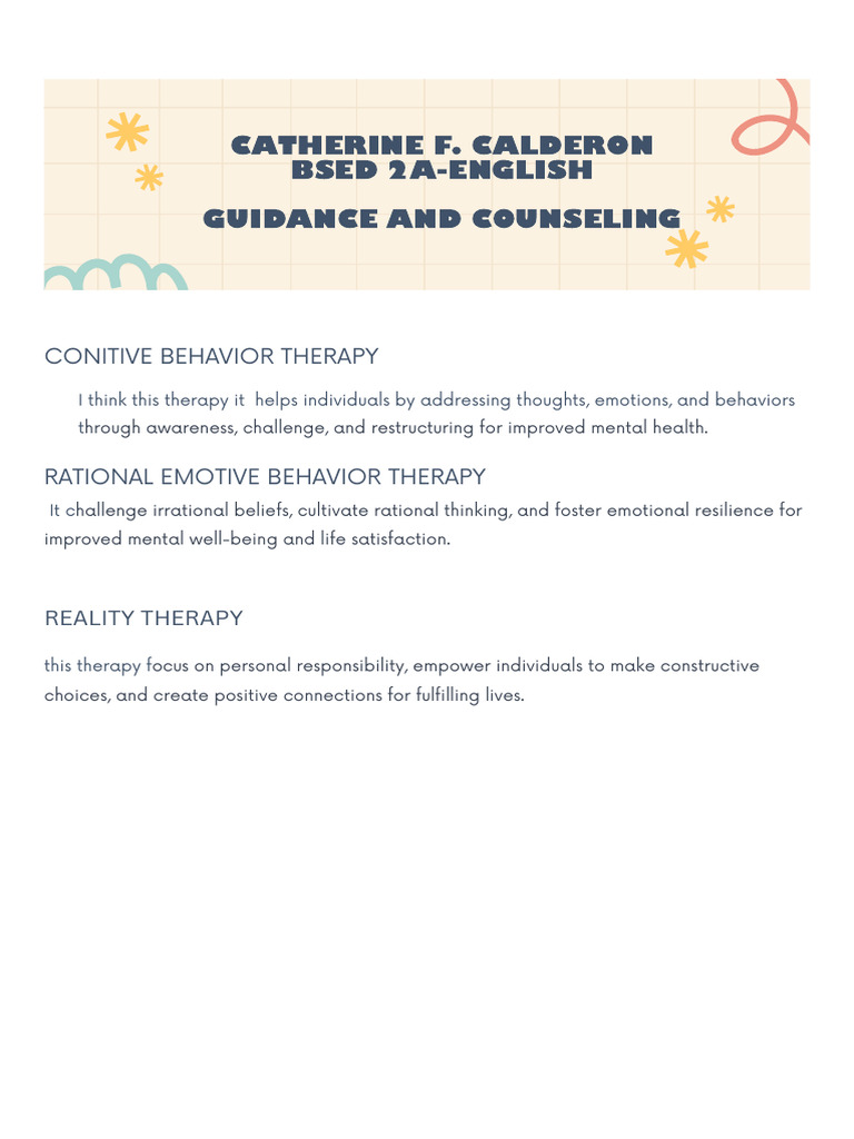 Overview of Key Therapy Approaches | PDF