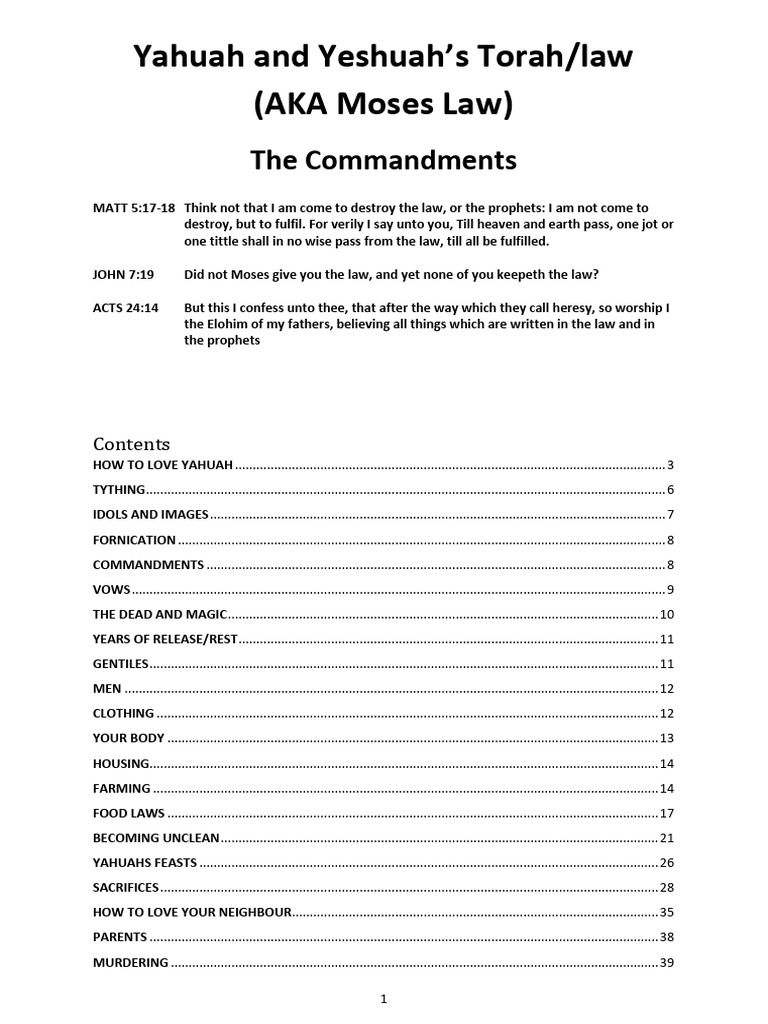 Yahuah's Commandments Explained | PDF | Ten Commandments | Tithe