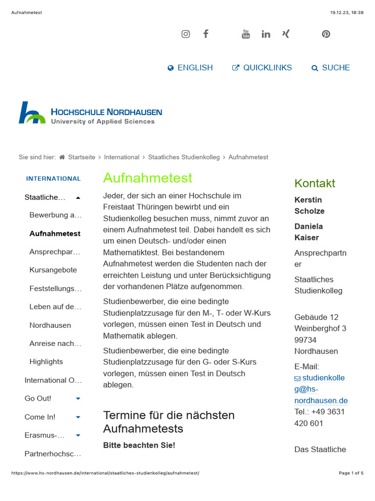 Aufnahmetest | PDF