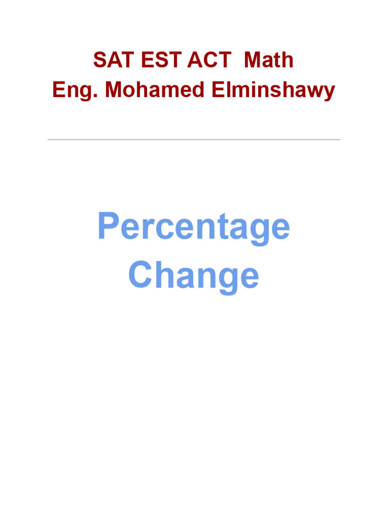 SAT Math: Percentage Formulas Guide | PDF | Percentage | Arithmetic