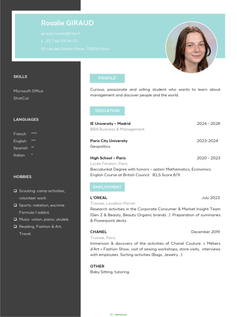 CV Rosalie 2023 | PDF