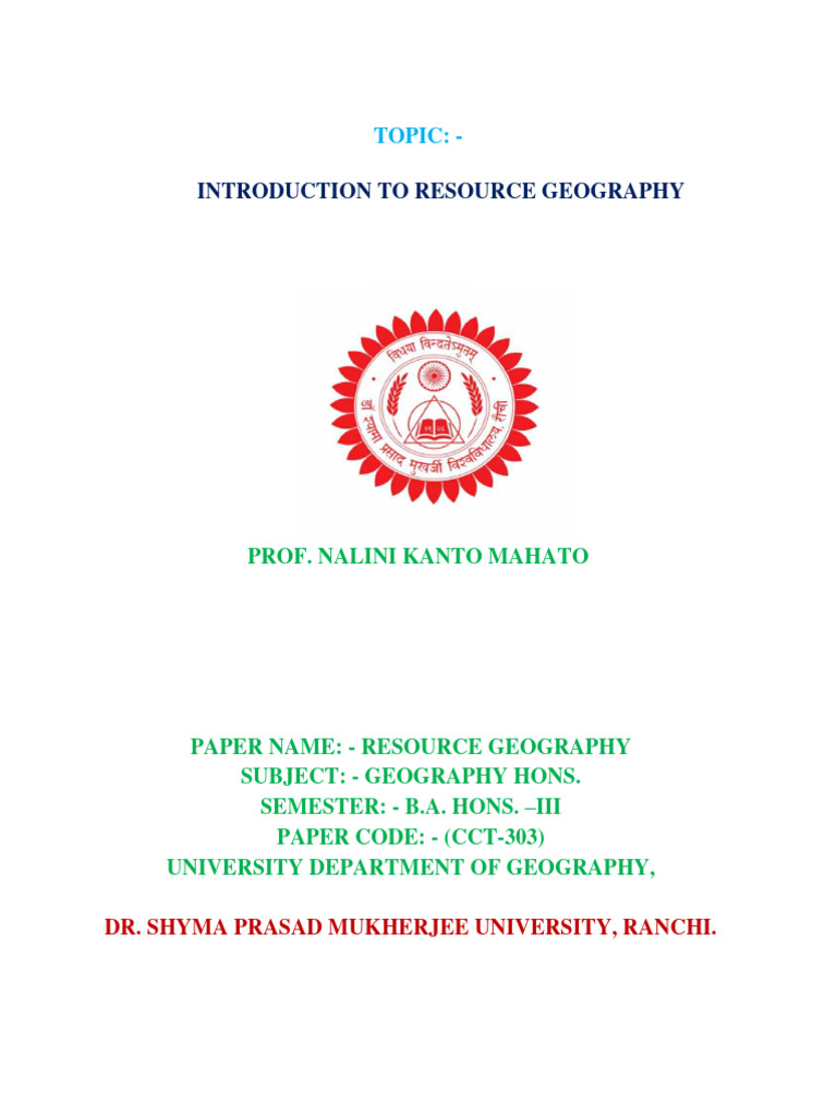 Introduction To Resources Pdf