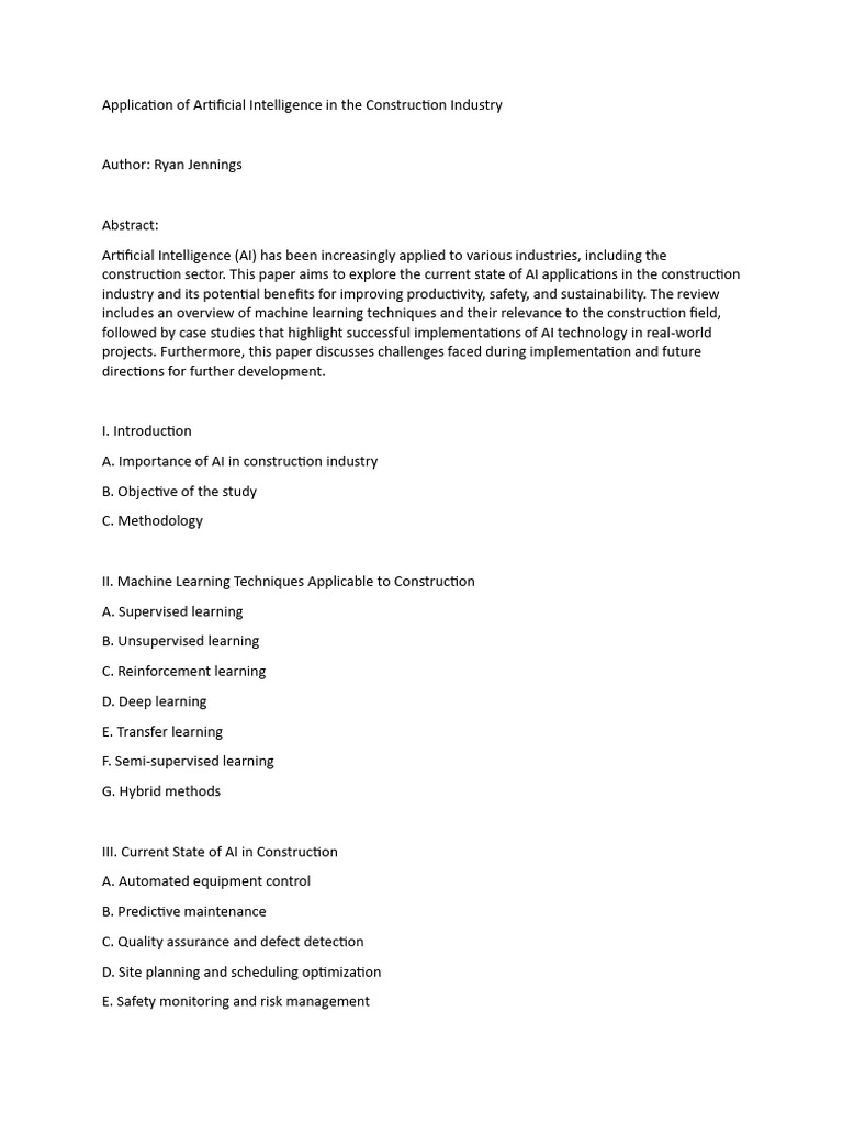 Ai In Construction Industry Pdf
