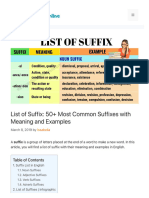 List of Suffix: 50+ Most Common Suffixes With Meaning and Examples - English Study Online