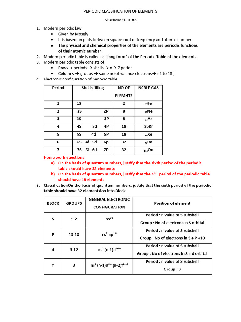 Periodic Classification | PDF