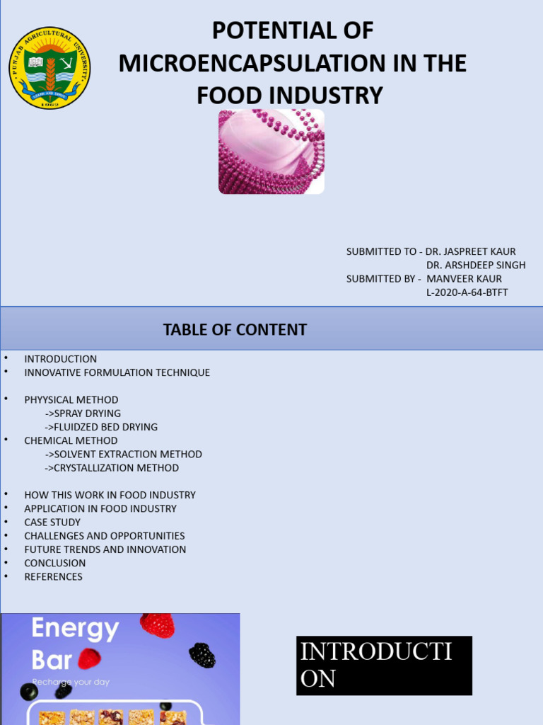 Microencapsulation in Food Industry Insights | PDF | Physical Sciences ...