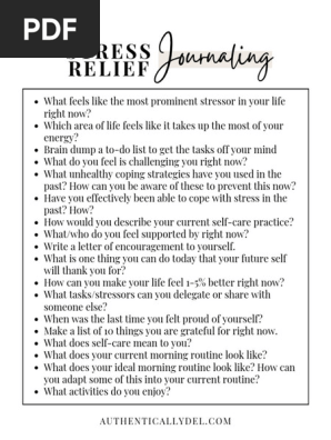 Stress Relief journal