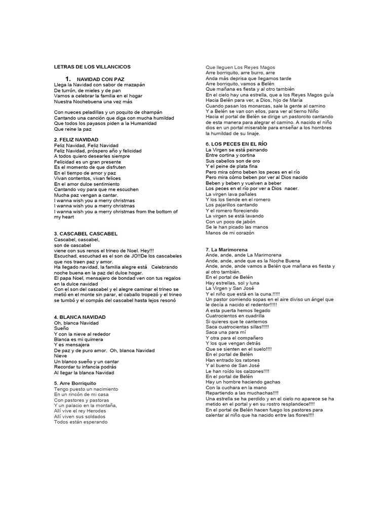 Villancicos para una Navidad Alegre | PDF | Navidad | Nochebuena