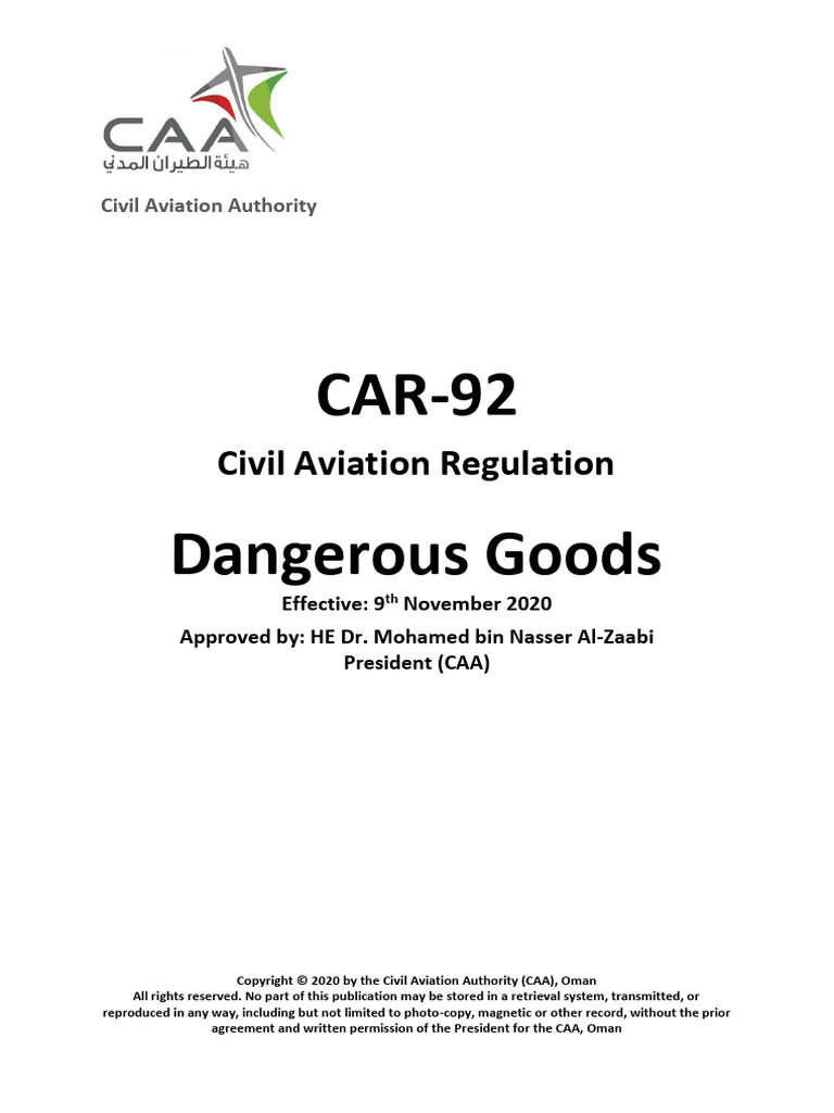 Car-92 - V0.24 JNC 021120 - Final Revision | PDF | Dangerous Goods | Cargo