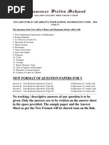 41st ARYABHATTA SYLLABUS 2024