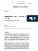 Genèse Du Nationalisme Culturel Haïtien