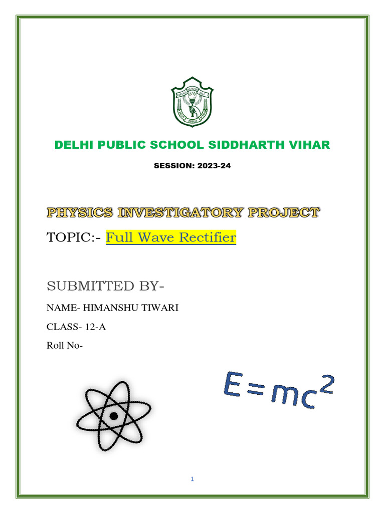 Full Wave Rectifier Pdf Rectifier P N Junction