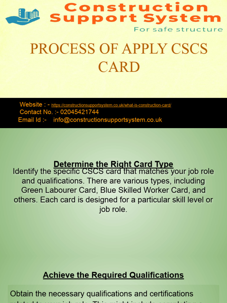 Apply CSCS Cards | PDF