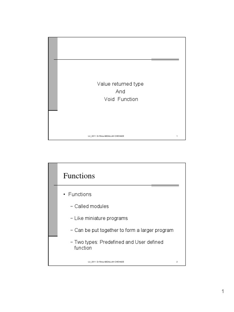Understanding Void Functions in C | PDF | Parameter (Computer ...