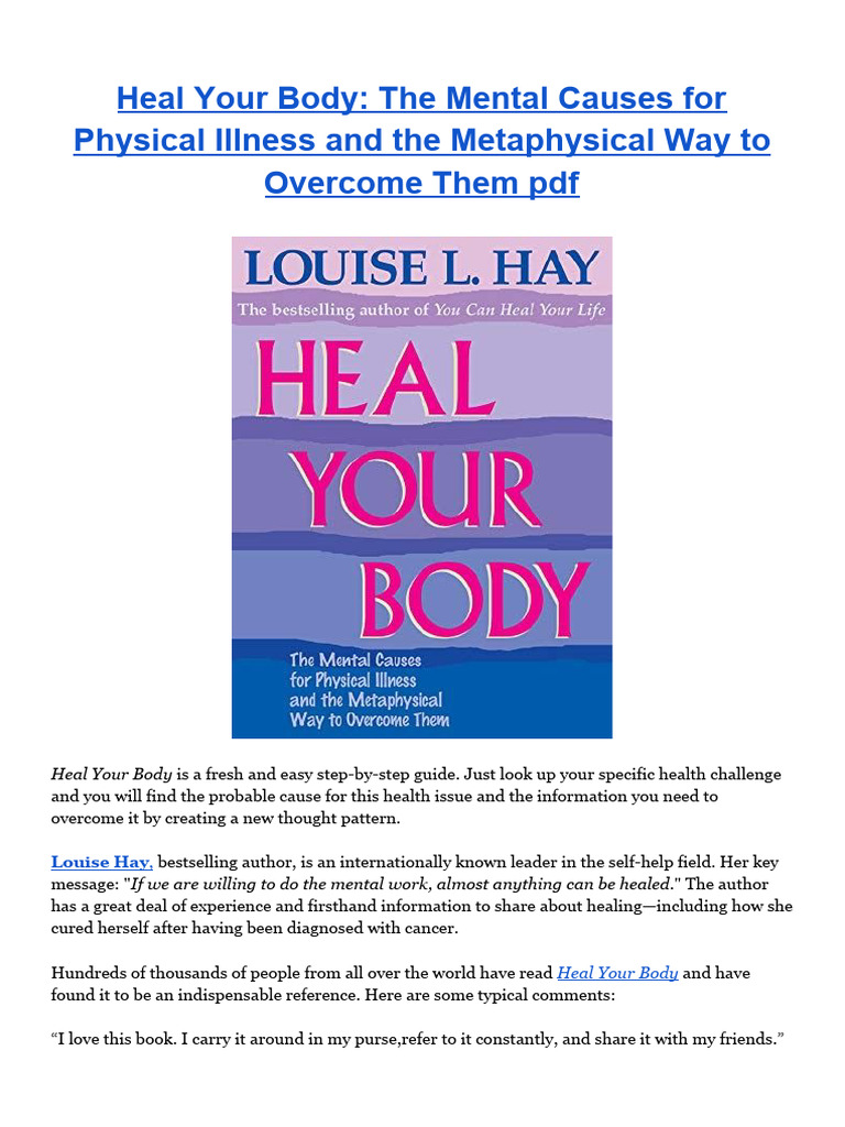 The Mental Causes - Heal Your Body | PDF