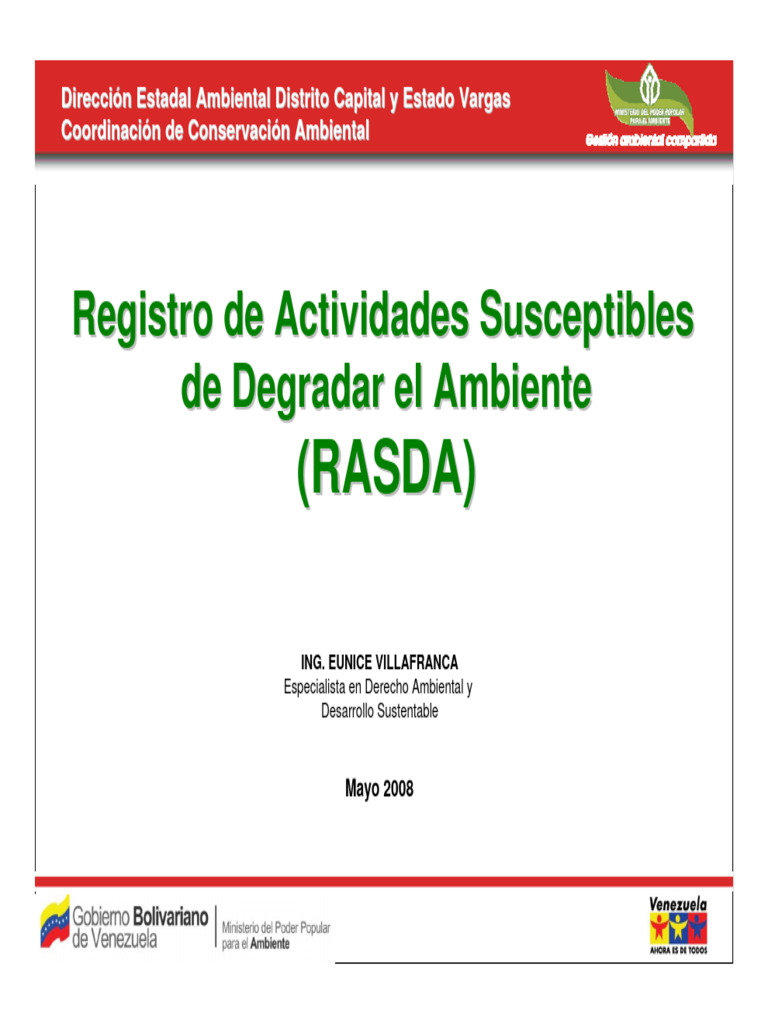Registro de Actividades Ambientales RASDA | PDF | La contaminación del ...