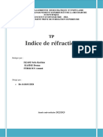 TP Indice de Réfraction