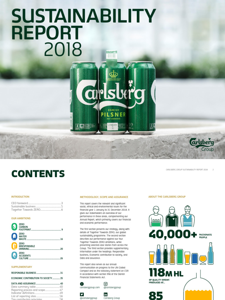 Carlsberg Sustainability Report 2018 | PDF | Sustainability | Renewable ...