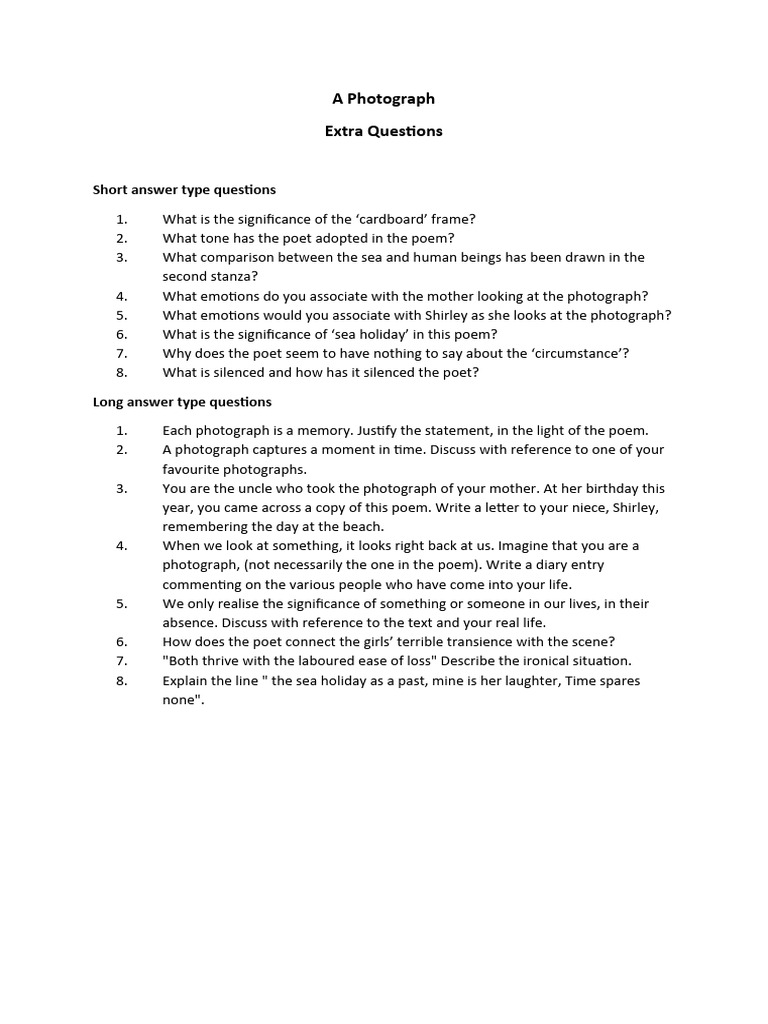 QUESTIONS ABOUT A PHOTO STUDY GUIDE visual data 6