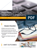 Psma411 Week 16-17 Pharmaceutical Calculations